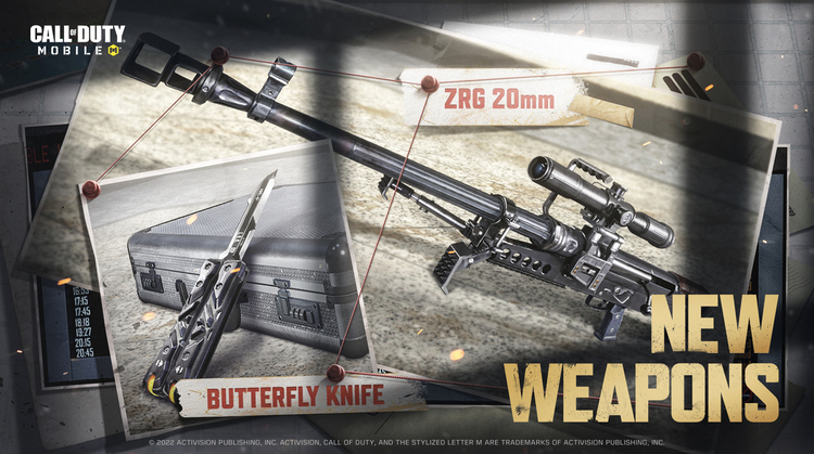 چاقوی Butterfly Knife و اسلحه اسنایپر ZRG 20mm دو سلاح جدید این سیزن هستند