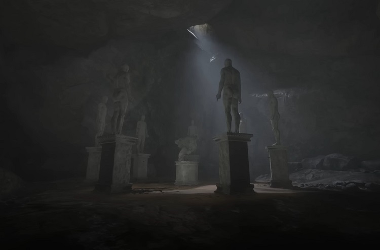 مجسمه‌های درون غار در بازی Red Dead Redemption 2 