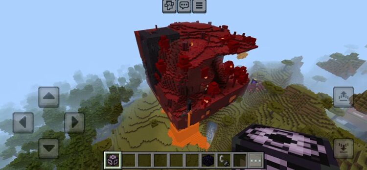 قسمت ساخته شده از دنیای Nether در Overworld ماینکرفت