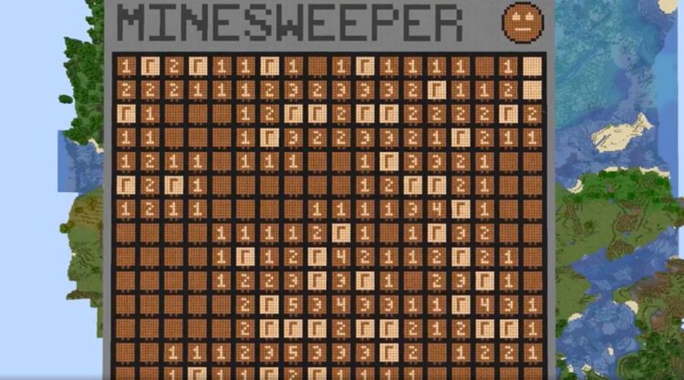 بازی Minesweeper ساخته شده در درون ماینکرفت