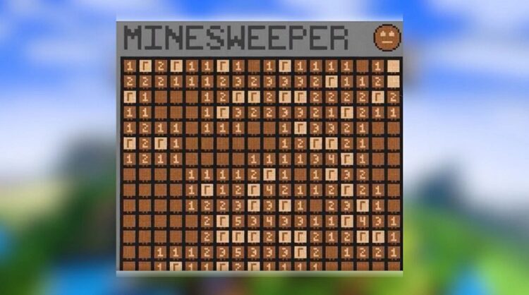 بازی Minesweeper ساخته شده به کمک رداستون در عنوان سندباکس ماینکرفت 