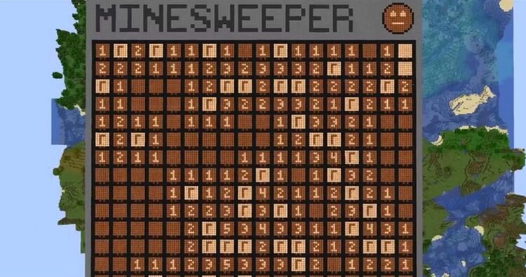 بازی Minesweeper ساخته شده در داخل بازی ماینکرفت