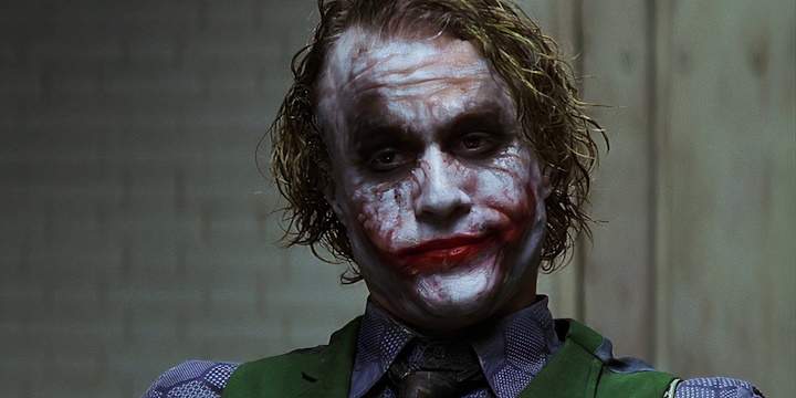 Heath Ledger در نقش جوکر در فیلم «شوالیه تاریکی» کریستوفر نولان