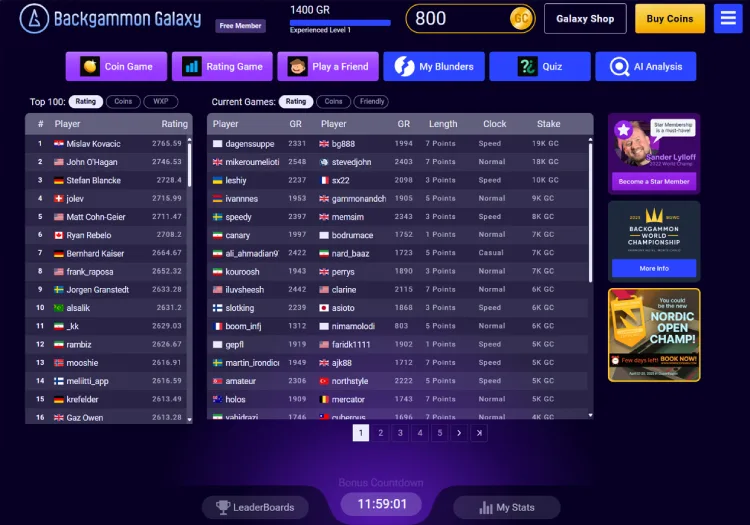 تخته نرد Backgammon Galaxy