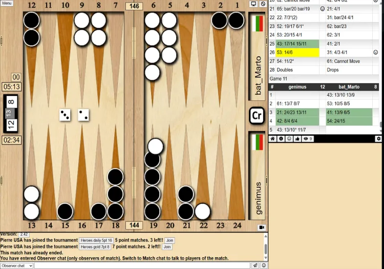 بازی تخته نرد Backgammon Studio Heroes
