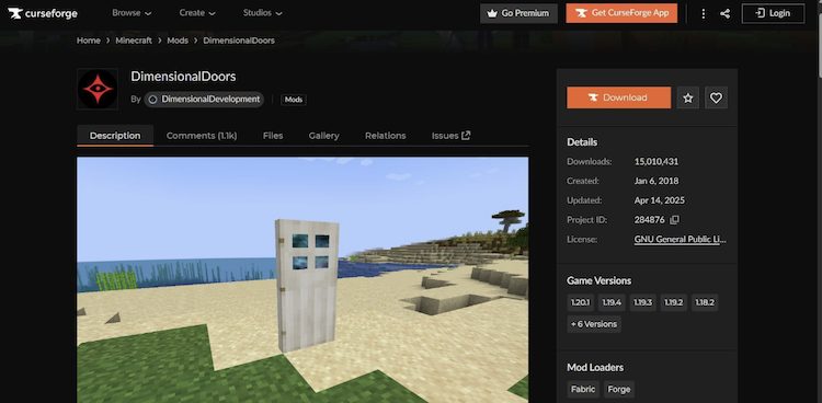 دانلود ماد DimensionalDoors برای بازی ماینکرفت از وب‌سایت CurseForge