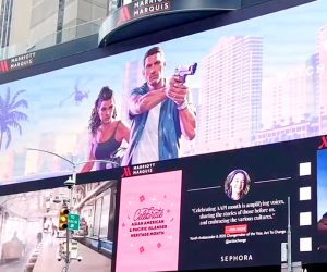 بیلبورد تبلیغاتی بازی GTA 6 در میدان تایمز نیویورک