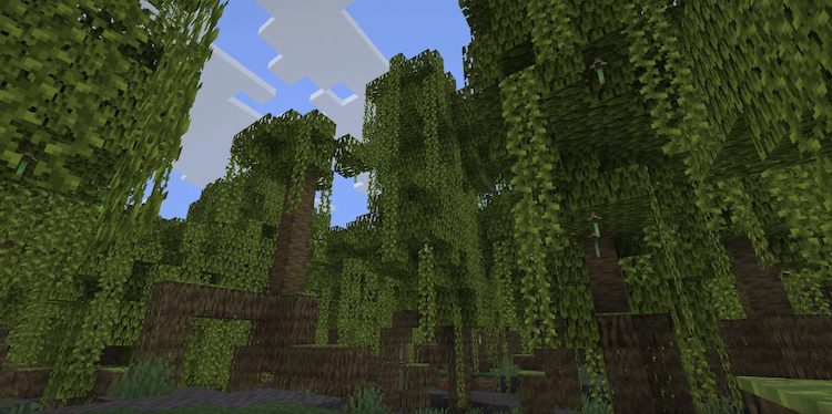 درختان مانگرو ظاهری منحصر به فرد در بازی ماینکرفت دارند.