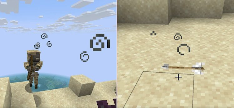 ماب اسکلتون خشک‌شده با تیر و کمان و افکت ویکنس به بازیکنان ماینکرفت حمله خواهد کرد.