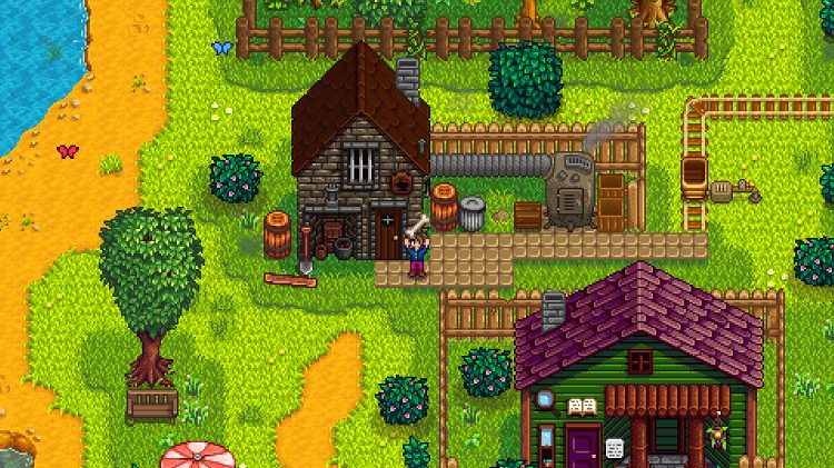 در بازی Stardew Valley هم باید با استفاده از ابزارهای در دسترس، مکان زندگی خود را بسازید و توسعه دهید