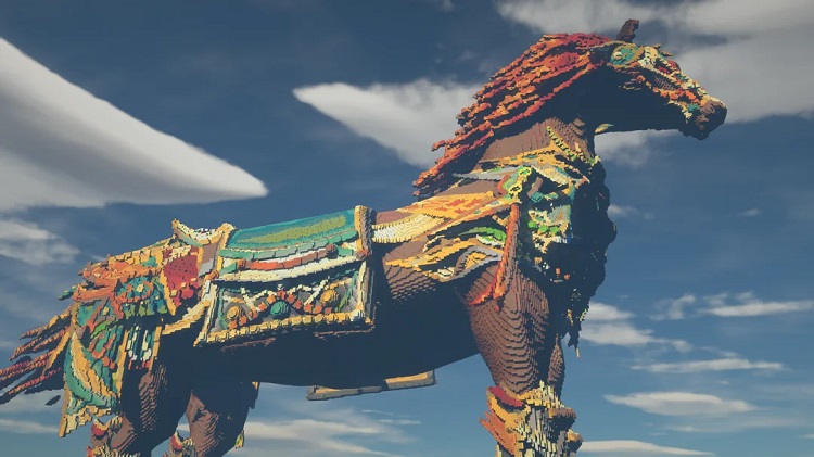 شما باید خیلی دقت کنید که متوجه شوید این مجسمه در ماینکرفت ساخته شده‌است!