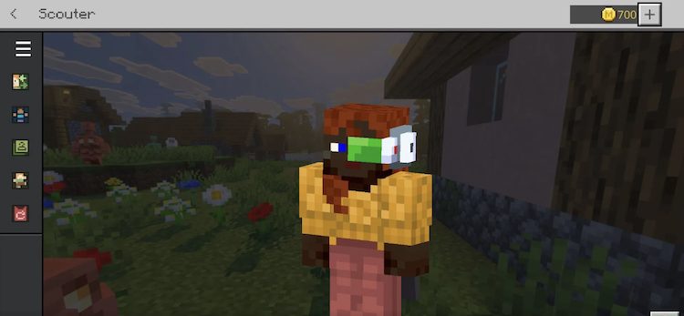 برای دریافت آیتم‌های رایگان صورت Scouter در ماینکرفت بدراک به درسینگ روم بروید.