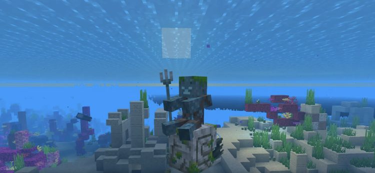 زامبی ناتیلوس با اسب زامبی همراه دروند که نیزه ترایدنت به دست دارد، در بازی ماینکرفت اسپاون خواهد شد.