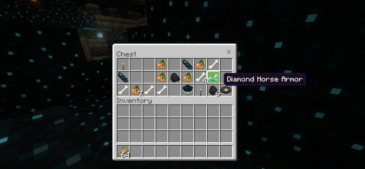 اول، شما باید یک آرمور اسب دایمند را در یک چست بازی ماینکرفت پیدا کنید.