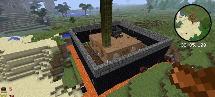 بازیکنی که با موفقیت در این ماد پک ماینکرفت پایگاه میسازد.