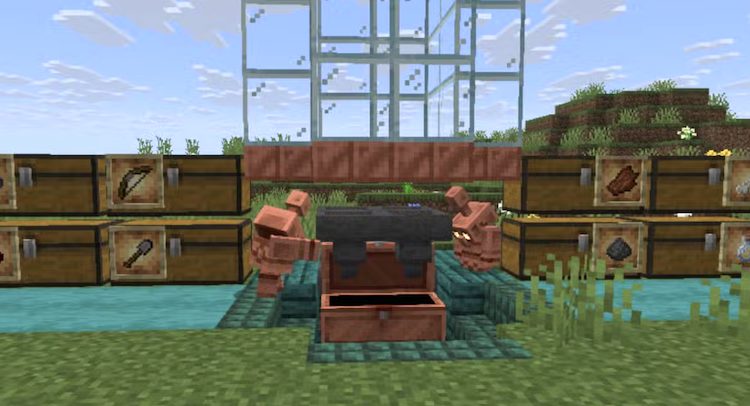 کاپر گولم‌ها در ماینکرفت برای مرتب سازی چست‌ها خوب هستند.