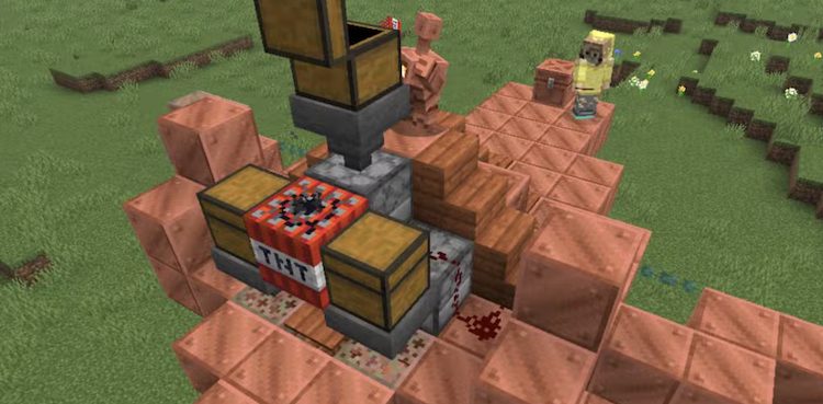 کاپر گولم‌ها در منفجر کردن استراکچرهای ماینکرفت می‌توانند کمک خوبی باشند.