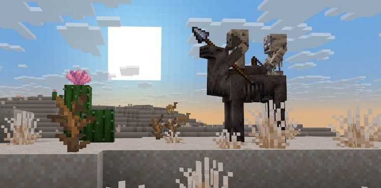 هاسک و پارچد سوار بر کمل هاسک در بازی ماینکرفت