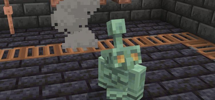 کاپر گولم‌ها در ماینکرفت پس از اکسید شدن، دیگر حرکت نمی‌کنند.