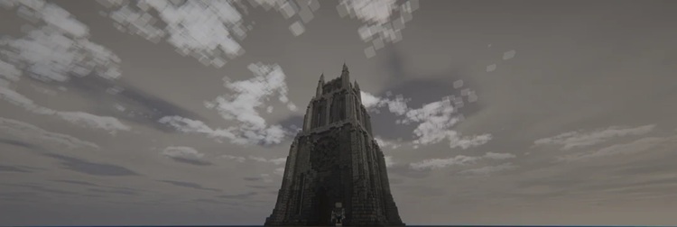 تاریکی خاصی در این سازه ماینکرفت دیده می‌شود که به لظف شیدرها ممکن شده‌است!