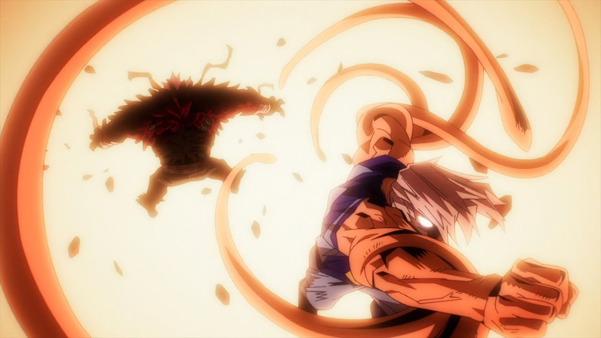 نبرد شوجی با اسپینر در انیمه My Hero Academia