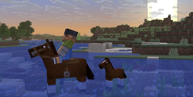 اسب‌ها بالاخره می‌توانند در ماینکرفت شنا کنند.