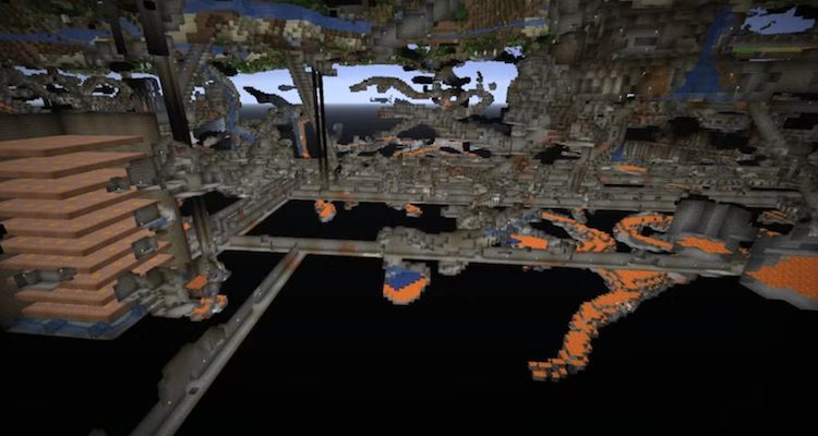 کل دنیای ماینکرفت که به طرز عجیبی جنریت شده است.