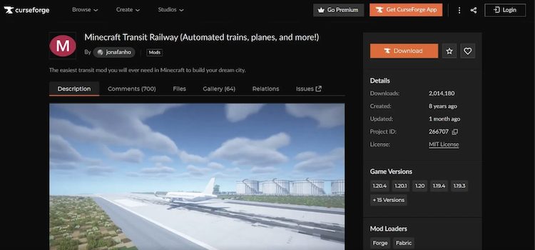 ماد Transit Railway را میتوان از وبسایت CurseForge برای بازی ماینکرفت دانلود کرد.