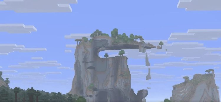 یکی از بازیکنان ماینکرفت یک کوه منحصر به فرد در بازی پیدا کرده است.