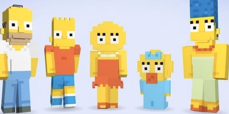 اسکین پک سیمپسونها در ماینکرافت