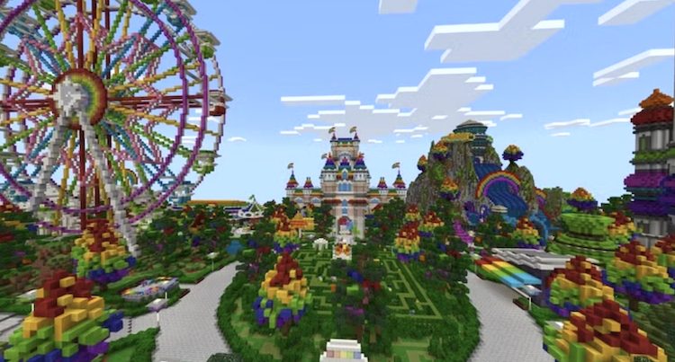 نمایی از شهربازی در نقشه Rainbow Park