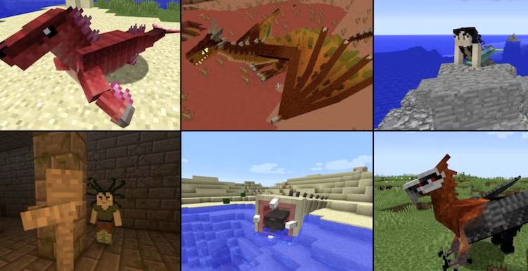 ماد Ice and Fire: Dragons موجودات فانتزی بسیاری را به بازی ماینکرفت اضافه میکند.