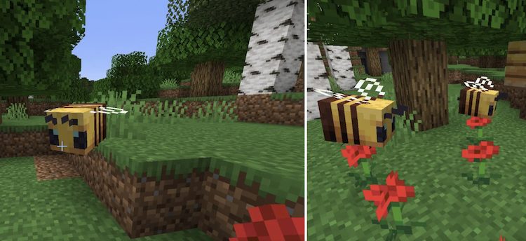 با استفاده از گلها در ماینکرفت میتوان با زنبورها تعامل داشت.