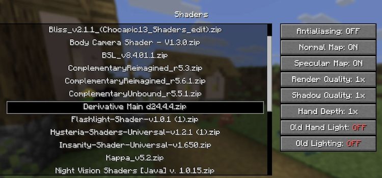 OptiFine یک انتخاب عالی برای نصب شیدرها در ماینکرفت 1.21.11 است.