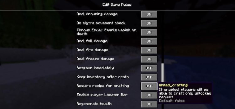 این گیم رول خاص را برای ساختن آیتمها غیرفعال نگه دارید، حتی اگر دستور ساخت مربوط به آن را در ماینکرفت باز نکرده باشید.