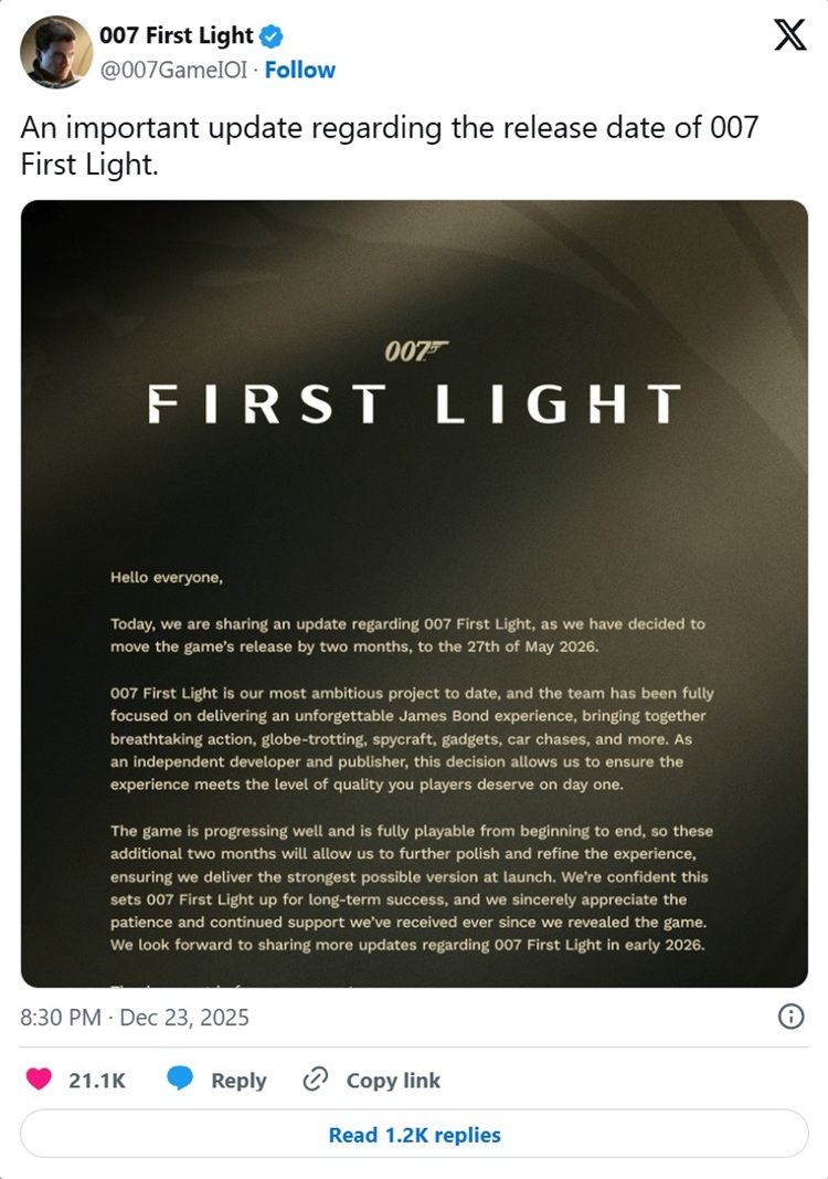 بازی جیمز باند 007 First Light