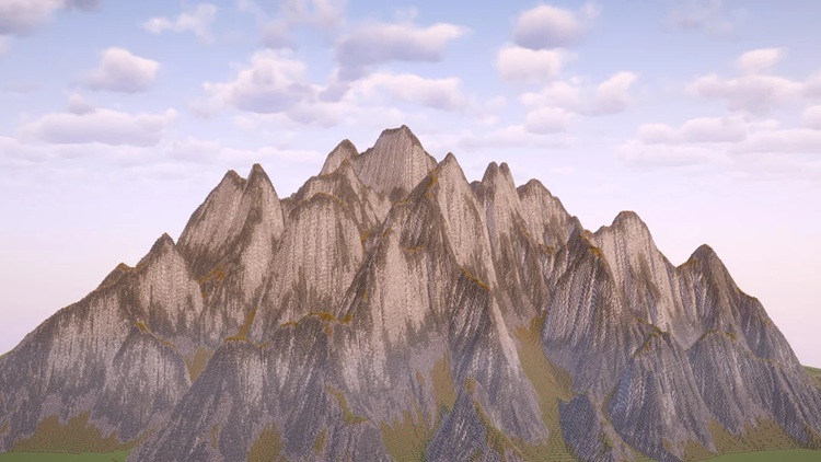 این کوهستان میتواند پسزمینه شما در ماینکرفت را به مراتب زیباتر کند!