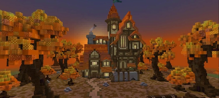 استفاده صحیح از نارنجی و زرد در ماینکرفت میتواند حس زندگی به سازههای شما بیفزاید!