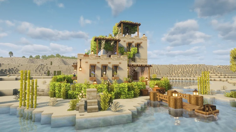 علیرغم ساخته شدن در بیابانهای ماینکرفت اما این روستا به هیچ وجه چنین حسوحالی ندارد!