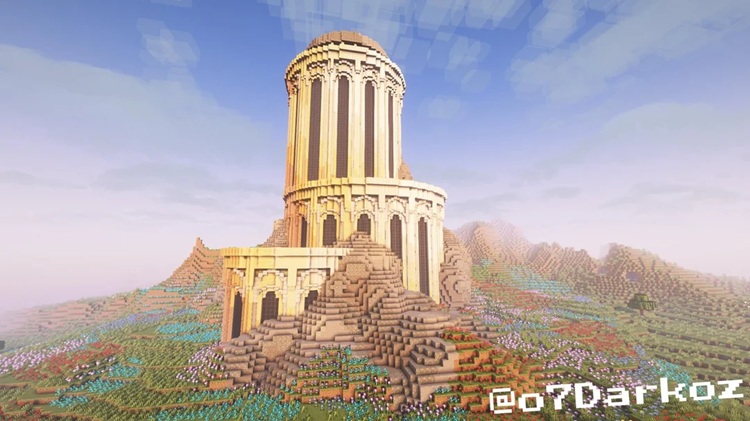 سازنده سعی کرده تا با استفاده از بیشترین بلوک ممکن و البته شیدرهای ماینکرفت این سازه را به بهترین شکل ممکن تزئین کند