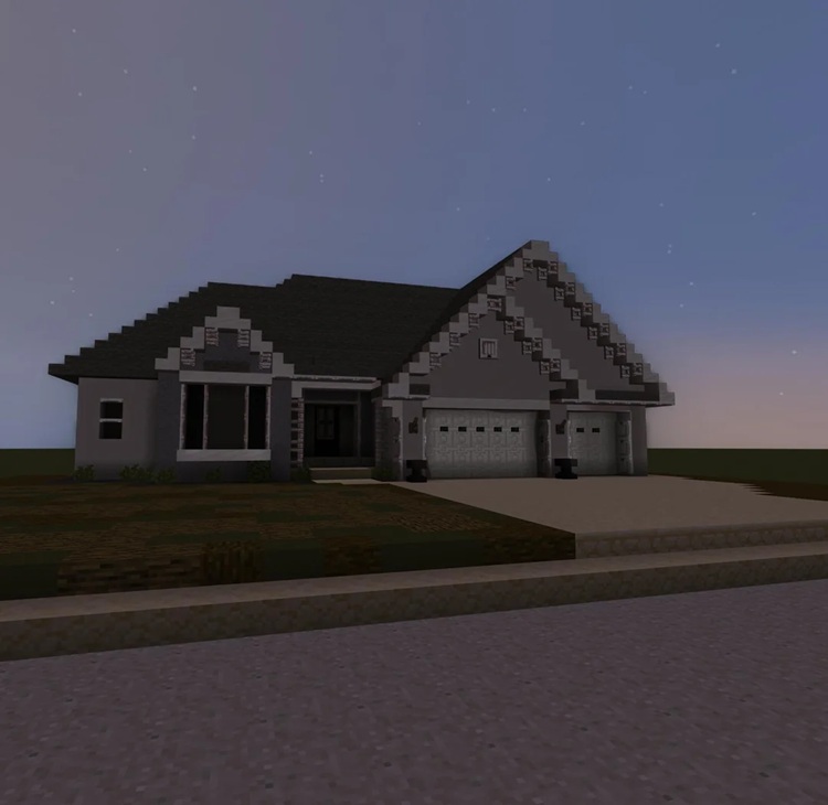 سازنده سعی کرده تا با بلوکهای ماینکرفت همه جزئیات این سازه را پیادهسازی کند