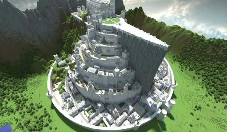 شهر سفید از دنیای ارباب حلقهها در بازی ماینکرافت