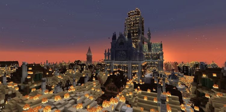 نقشه آتشسوزی لندن ۱۶۶۶ برای بازی ماینکرفت