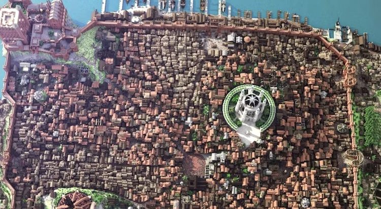 شهر کینگز لندینگ ساخته شده در بازی ماینکرفت