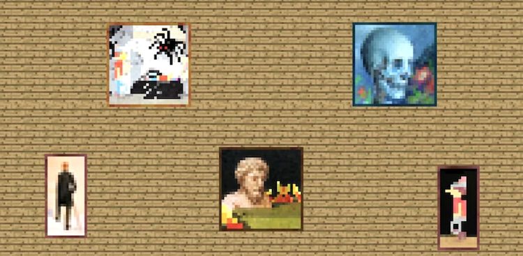 شما در بازی ماینکرفت آثار هنری مختلفی را مشاهده خواهید کرد.