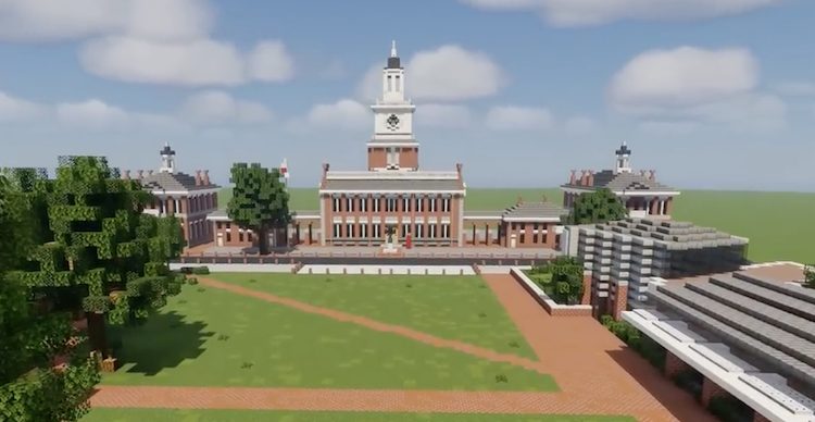 تالار استقلال ساخته شده در بازی ماینکرفت