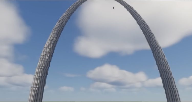 طاق دروازه ساخته شده در بازی ماینکرفت