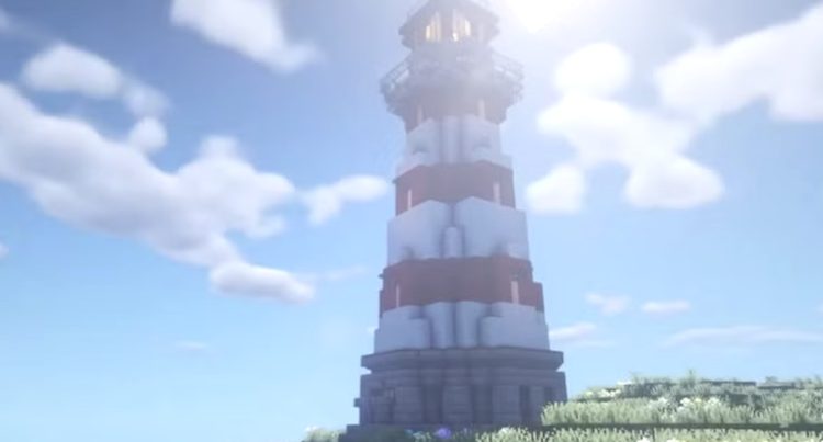 فانوس دریایی ساخته شده در بازی ماینکرفت