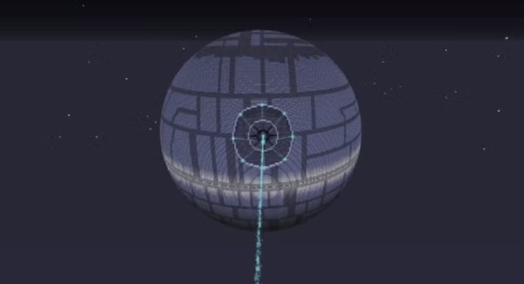 ستاره مرگ ساخته شده در بازی ماینکرفت