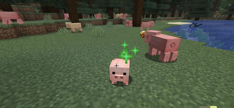 از قاصدک طلایی ماینکرفت روی یک ماب کوچک استفاده کنید تا رشد آنها را متوقف کنید.